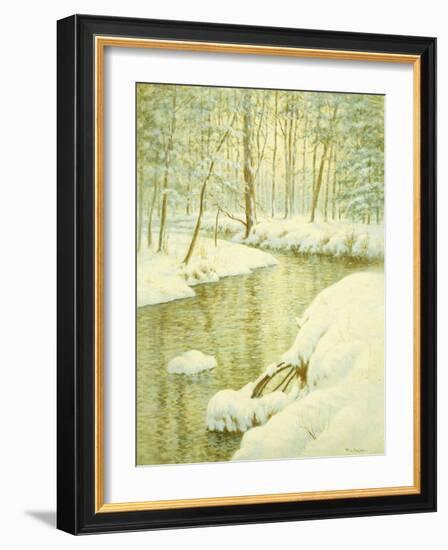 Winter Stream, Sunset Glow-Walter Launt Palmer-Framed Giclee Print