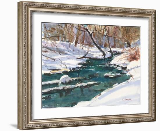 Winter Stream-Stephen Calcasola-Framed Art Print