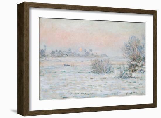 Winter Sun at Lavacourt-Claude Monet-Framed Giclee Print