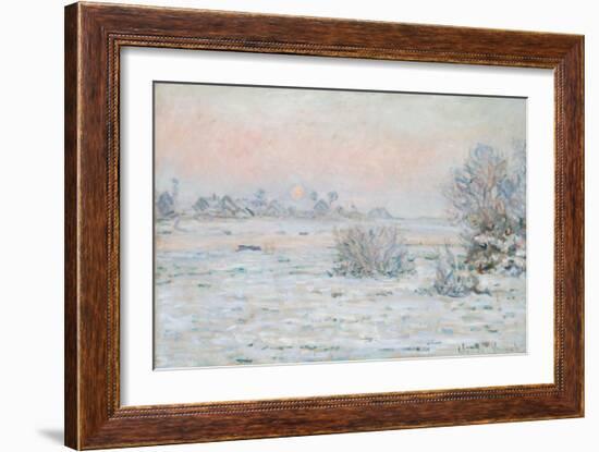 Winter Sun at Lavacourt-Claude Monet-Framed Giclee Print