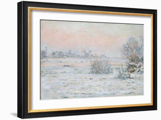 Winter Sun at Lavacourt-Claude Monet-Framed Giclee Print