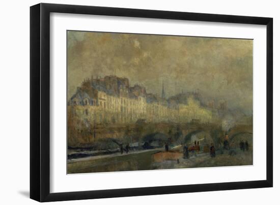 Winter Sun at Paris-Albert Lebourg-Framed Art Print