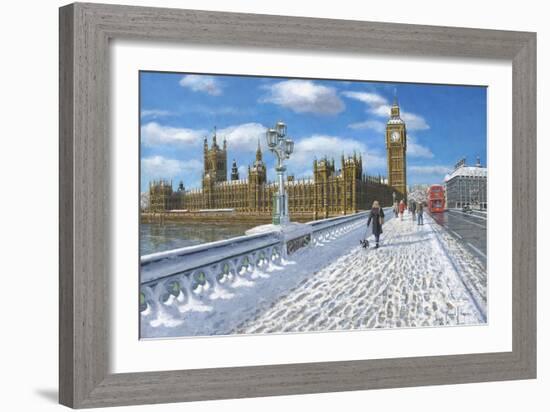 Winter Sun - Houses of Parliament London-Richard Harpum-Framed Art Print