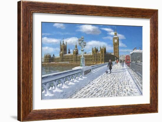 Winter Sun - Houses of Parliament London-Richard Harpum-Framed Art Print