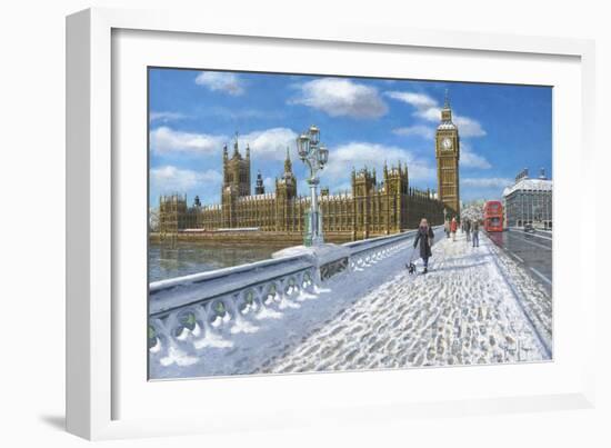 Winter Sun - Houses of Parliament London-Richard Harpum-Framed Art Print