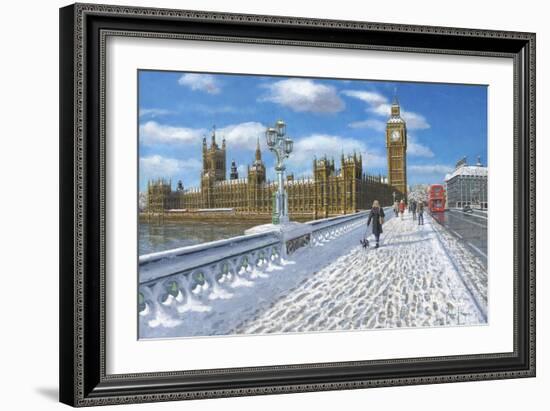 Winter Sun - Houses of Parliament London-Richard Harpum-Framed Art Print