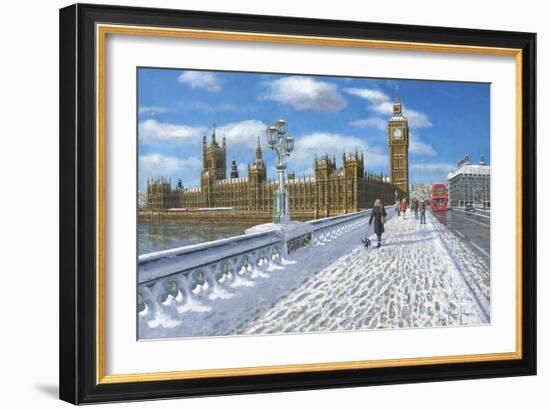 Winter Sun - Houses of Parliament London-Richard Harpum-Framed Art Print