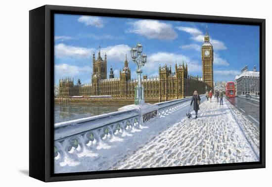 Winter Sun - Houses of Parliament London-Richard Harpum-Framed Stretched Canvas