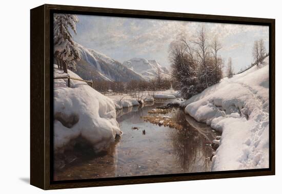 Winter Sun in the Engadin-Peder Mork Monsted-Framed Stretched Canvas