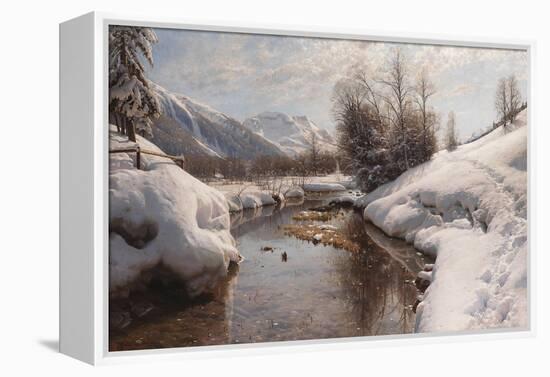 Winter Sun in the Engadin-Peder Mork Monsted-Framed Stretched Canvas