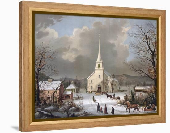 Winter Sunday in Olden Times-null-Framed Premier Image Canvas