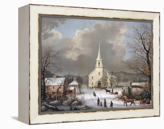 Winter Sunday in Olden Times-null-Framed Premier Image Canvas