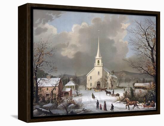 Winter Sunday in Olden Times-null-Framed Premier Image Canvas