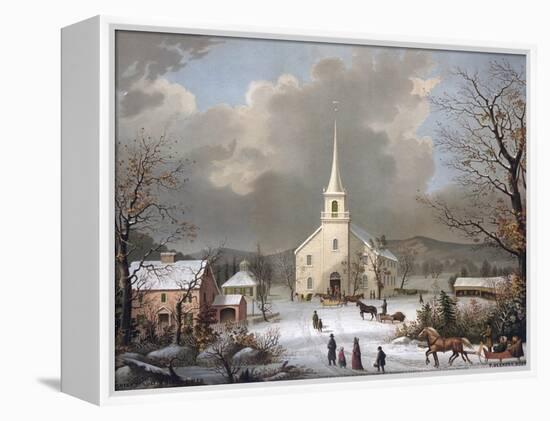 Winter Sunday in Olden Times-null-Framed Premier Image Canvas