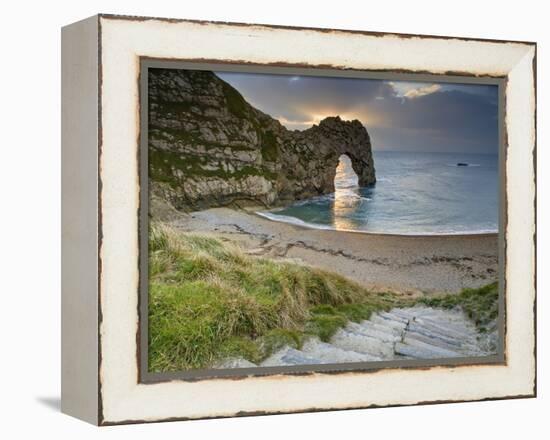 Winter Sunset at Durdle Door, Jurassic Coast, Dorset, England, Uk-David Wogan-Framed Premier Image Canvas