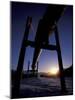 Winter Sunset on the Trans-Alaska Pipeline, Brooks Range, Alaska, USA-Hugh Rose-Mounted Photographic Print