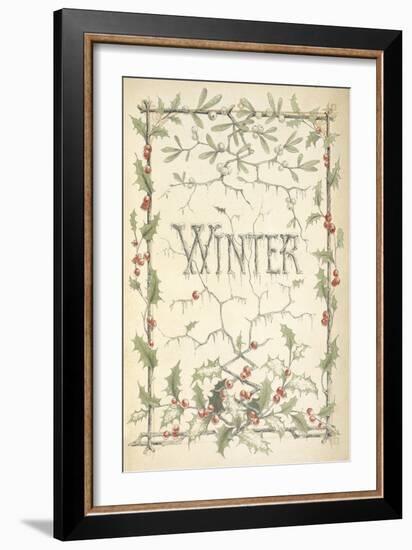 Winter - Title Page Illustrated With Holly, Icicles and Mistletoe-Thomas Miller-Framed Giclee Print