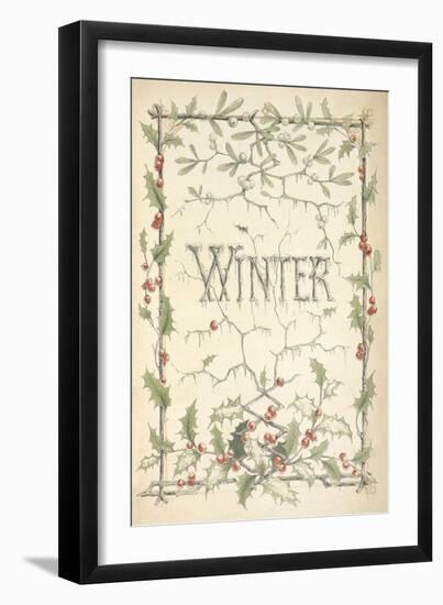 Winter - Title Page Illustrated With Holly, Icicles and Mistletoe-Thomas Miller-Framed Giclee Print