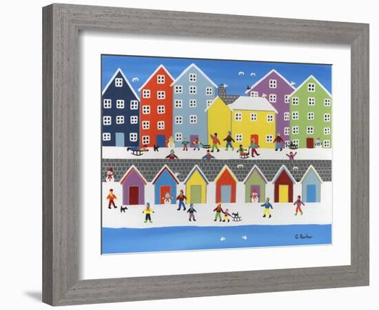 Winter Town Beach-Gordon Barker-Framed Giclee Print