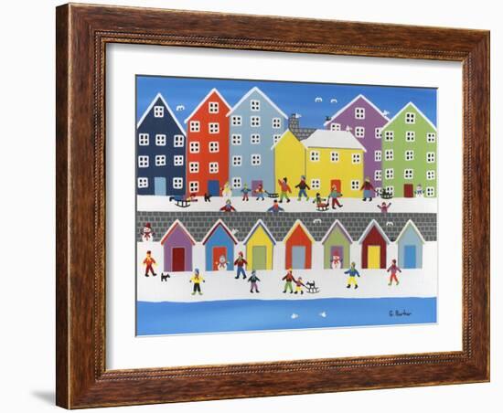 Winter Town Beach-Gordon Barker-Framed Giclee Print