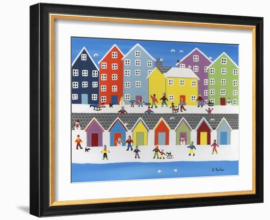 Winter Town Beach-Gordon Barker-Framed Giclee Print