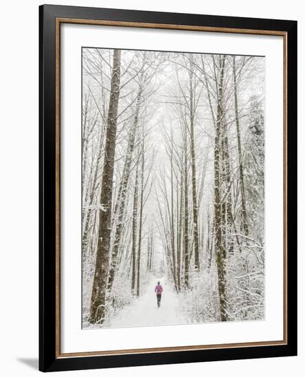 Winter Trail Running-Steven Gnam-Framed Premium Photographic Print