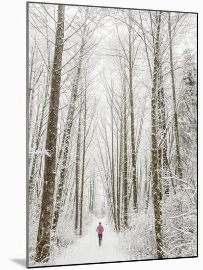 Winter Trail Running-Steven Gnam-Mounted Premium Photographic Print