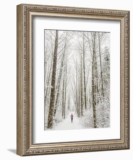 Winter Trail Running-Steven Gnam-Framed Premium Photographic Print