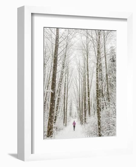 Winter Trail Running-Steven Gnam-Framed Premium Photographic Print