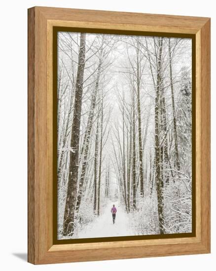 Winter Trail Running-Steven Gnam-Framed Premier Image Canvas