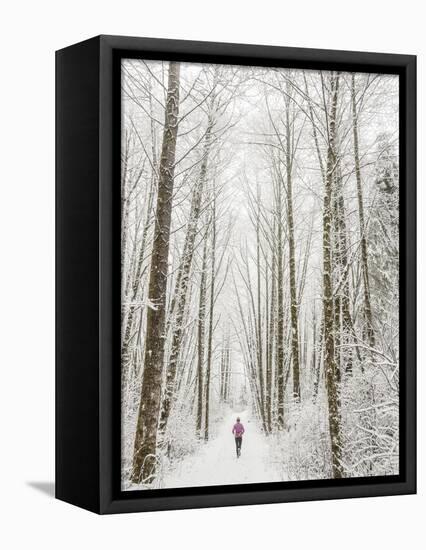 Winter Trail Running-Steven Gnam-Framed Premier Image Canvas