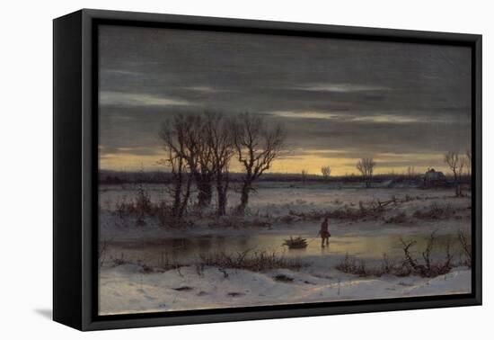 Winter Twilight Near Albany, 1858-George Henry Boughton-Framed Premier Image Canvas