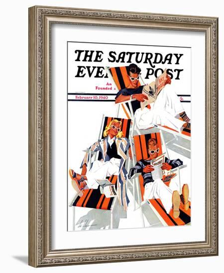 "Winter Vacation," Saturday Evening Post Cover, February 10, 1940-Ski Weld-Framed Giclee Print