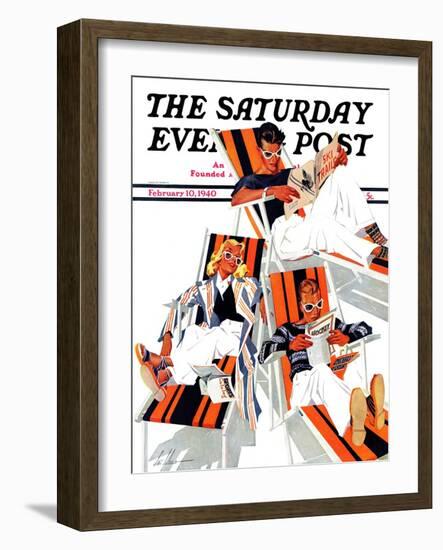 "Winter Vacation," Saturday Evening Post Cover, February 10, 1940-Ski Weld-Framed Giclee Print