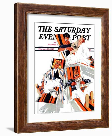 "Winter Vacation," Saturday Evening Post Cover, February 10, 1940-Ski Weld-Framed Giclee Print