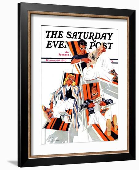 "Winter Vacation," Saturday Evening Post Cover, February 10, 1940-Ski Weld-Framed Giclee Print