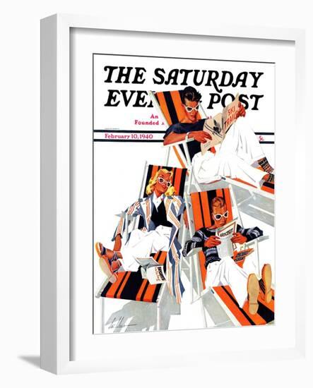 "Winter Vacation," Saturday Evening Post Cover, February 10, 1940-Ski Weld-Framed Giclee Print