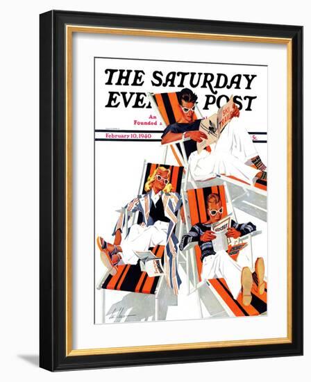 "Winter Vacation," Saturday Evening Post Cover, February 10, 1940-Ski Weld-Framed Giclee Print