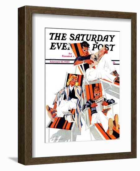 "Winter Vacation," Saturday Evening Post Cover, February 10, 1940-Ski Weld-Framed Giclee Print