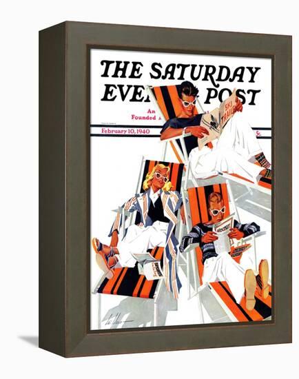 "Winter Vacation," Saturday Evening Post Cover, February 10, 1940-Ski Weld-Framed Premier Image Canvas