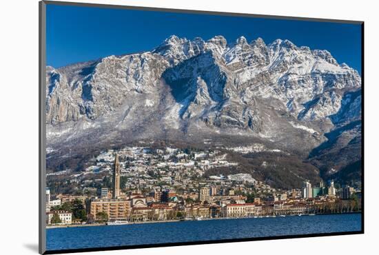 Winter View of City of Lecco with Mount Resegone in the Background, Lake Como, Lombardy, Italy-Stefano Politi Markovina-Mounted Photographic Print