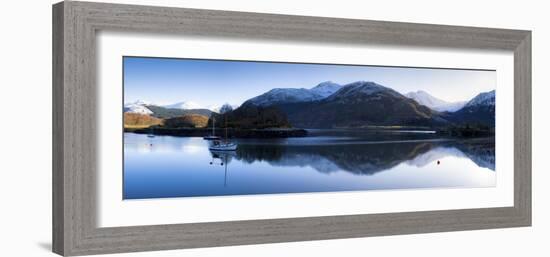 Winter View of Flat Calm Loch Leven with Snow Covered Mountains Reflected, Near Ballachulish-Lee Frost-Framed Photographic Print