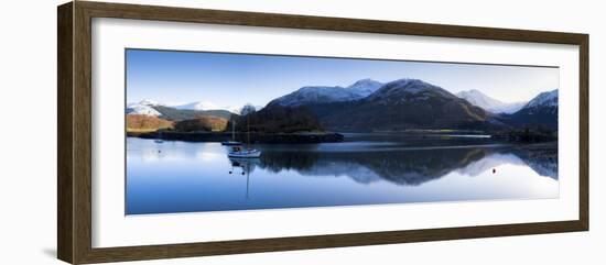 Winter View of Flat Calm Loch Leven with Snow Covered Mountains Reflected, Near Ballachulish-Lee Frost-Framed Photographic Print