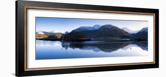 Winter View of Flat Calm Loch Leven with Snow Covered Mountains Reflected, Near Ballachulish-Lee Frost-Framed Photographic Print