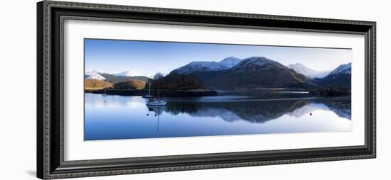 Winter View of Flat Calm Loch Leven with Snow Covered Mountains Reflected, Near Ballachulish-Lee Frost-Framed Photographic Print