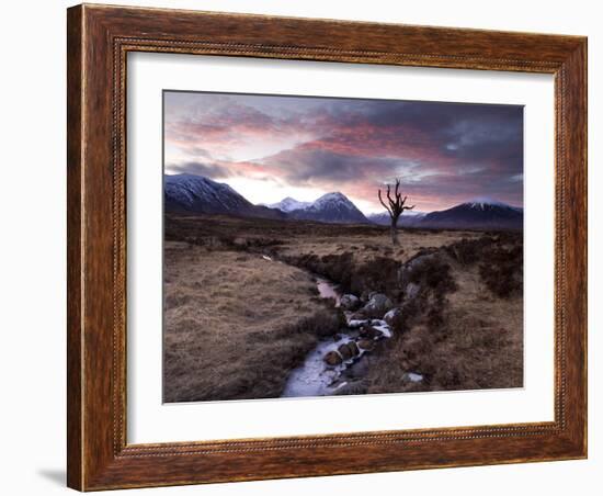 Winter View of Rannoch Moor at Sunset, Near Fort William, Scotland-Lee Frost-Framed Photographic Print