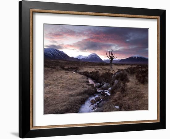 Winter View of Rannoch Moor at Sunset, Near Fort William, Scotland-Lee Frost-Framed Photographic Print