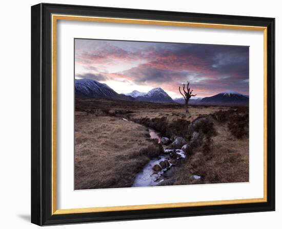 Winter View of Rannoch Moor at Sunset, Near Fort William, Scotland-Lee Frost-Framed Photographic Print