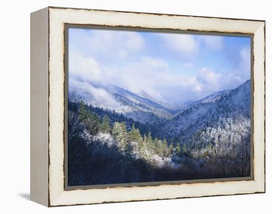 Winter View of Sugarlands Valley, Great Smoky Mountains National Park, Tennessee, USA-Adam Jones-Framed Premier Image Canvas