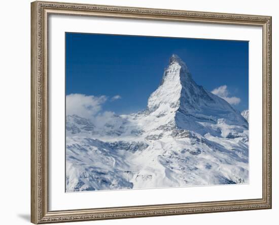 Winter View of The Matterhorn, Blauherd, Zermatt, Valais, Wallis, Switzerland-Walter Bibikow-Framed Photographic Print